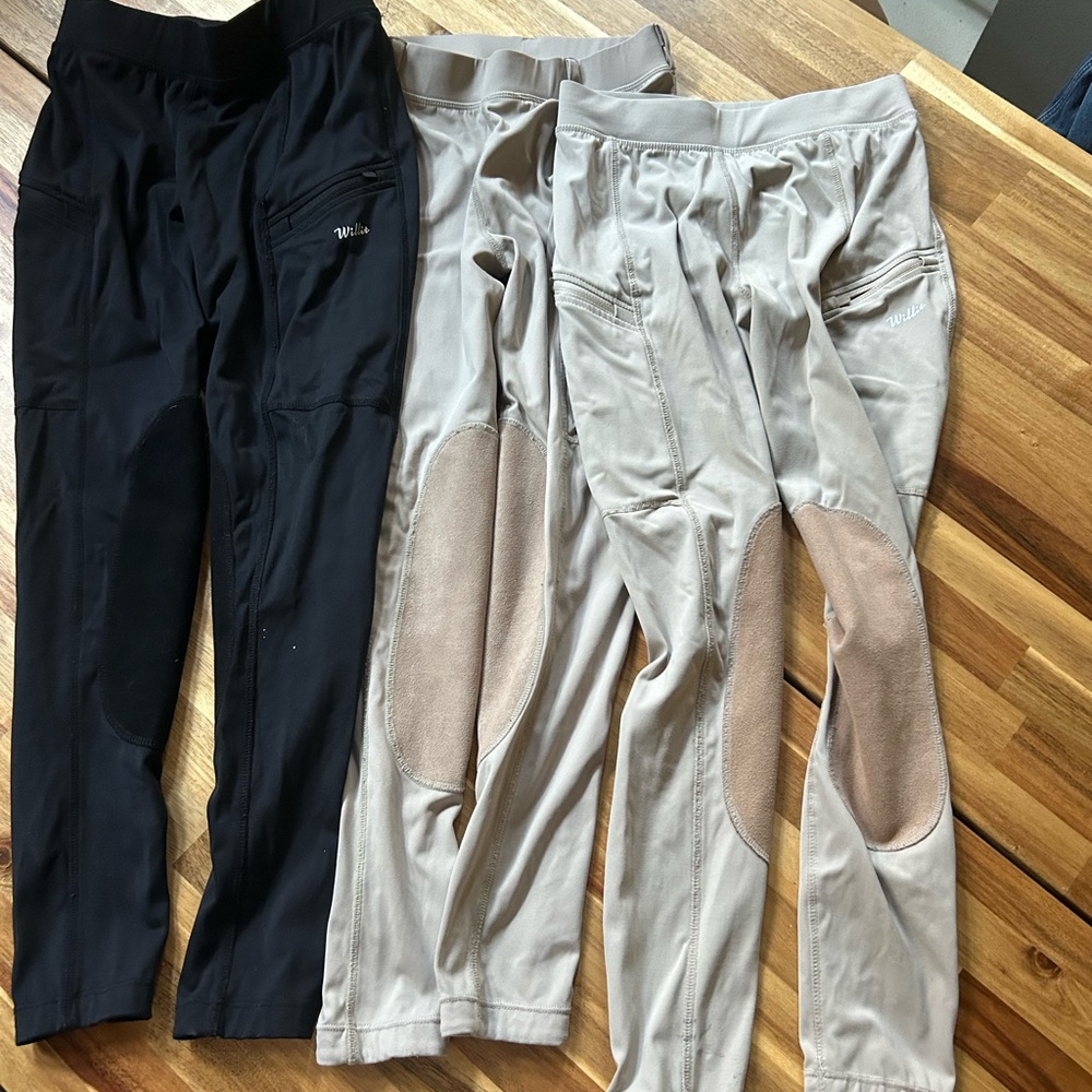 Kids Equestrian Riding Pants - Black and Tan